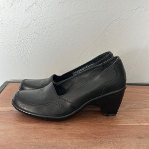 DANSKO Black Leather Heel Shoes